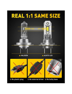 Bombillas LED H7 AUXITO 350% Más Brillantes 6500K - Paquete de 2 2