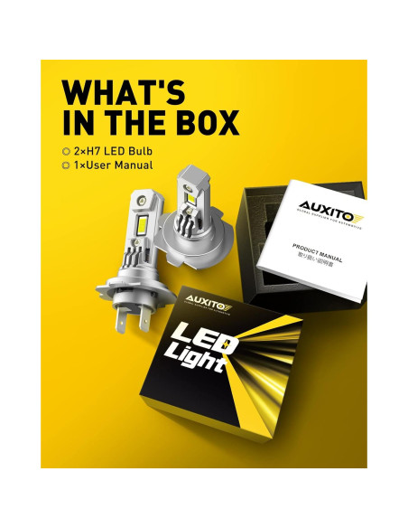 Bombillas LED H7 AUXITO 350% Más Brillantes 6500K - Paquete de 2