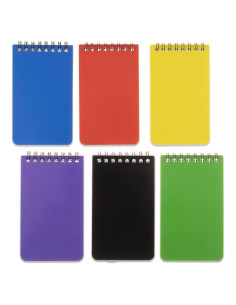 6 Cuadernos de Bolsillo Espirales QiCheng 7.62x12.7 cm Verde