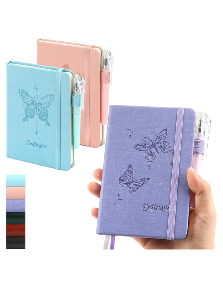Cuadernos A6 Oucaru 3 Paquete Mariposa Multicolor 120 Páginas