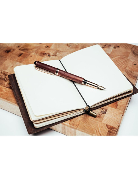 Cuaderno de viaje de cuero Wanderings - 10cm x 13cm - Recargable