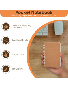 Cuaderno Espiral TWONE A6 Rayado 5 Piezas 180 Páginas 8.9x14 cm 2