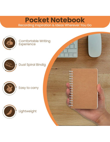 Cuaderno Espiral TWONE A6 Rayado 5 Piezas 180 Páginas 8.9x14 cm