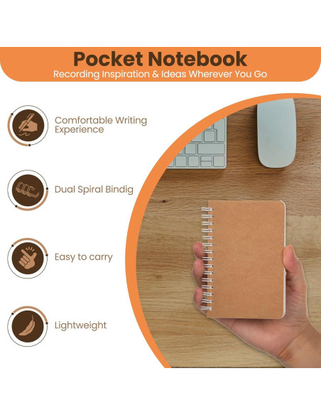 Cuaderno Espiral TWONE A6 Rayado 5 Piezas 180 Páginas 8.9x14 cm