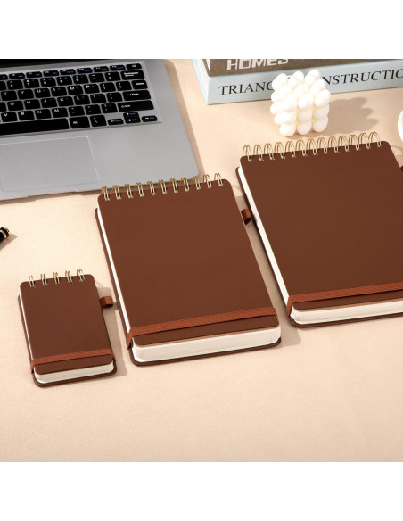 Cuaderno Espiral Yoment de Cuero 150 Páginas Marrón 7.62x12.7cm