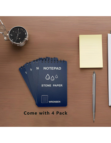 Cuaderno Espiral Impermeable WRENBEN A7 Azul - Paquete de 4