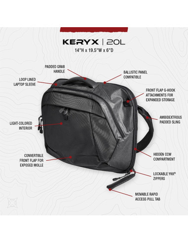 Bolsa de Bandolera Táctica Vertx Keryx 20L Heather OD