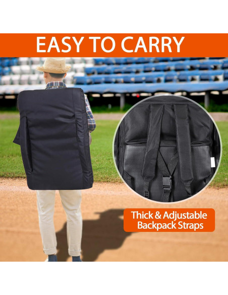 Silla de Estadio Plegable Smartxchoices Acolchada Negra 20.5"