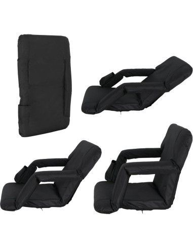 Silla de Estadio Plegable Smartxchoices Acolchada Negra 20.5"