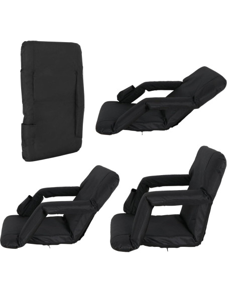 Silla de Estadio Plegable Smartxchoices Acolchada Negra 20.5"