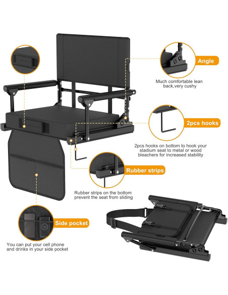 Asientos de Estadio Annzoe BTKTY001 con Soporte Espalda y Cojín