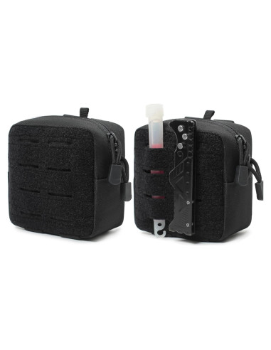 Paquete de 2 Mini Bolsas Tácticas Molle Katadem GP Negro