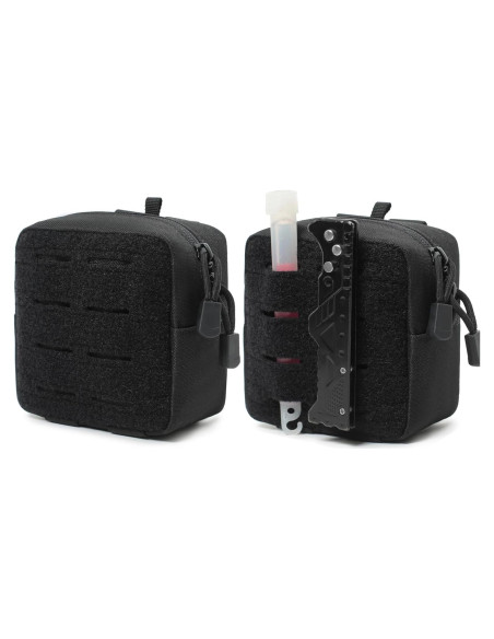 Paquete de 2 Mini Bolsas Tácticas Molle Katadem GP Negro