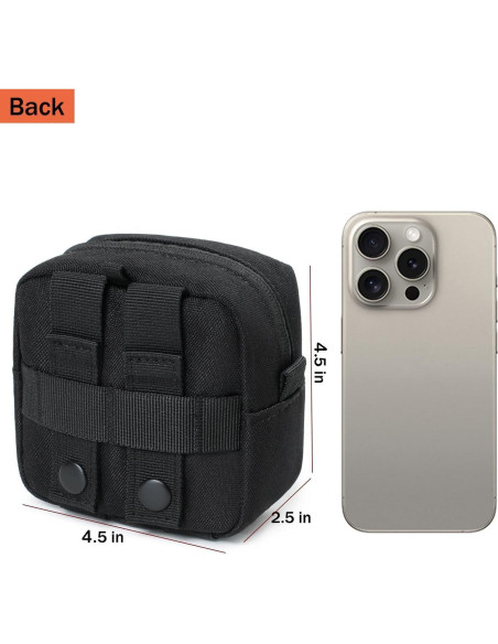 Paquete de 2 Mini Bolsas Tácticas Molle Katadem GP Negro