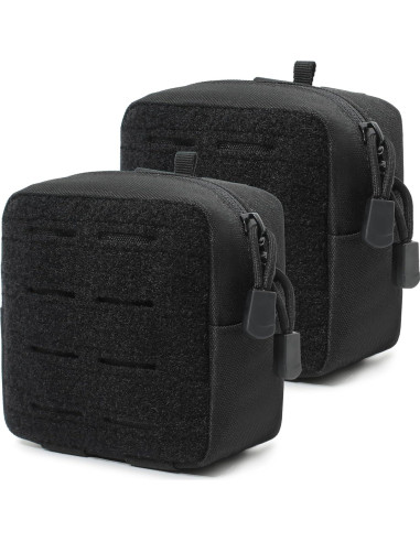 Paquete de 2 Mini Bolsas Tácticas Molle Katadem GP Negro