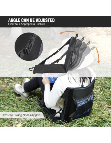 Asiento de Estadio Portátil REDCAMP con Respaldo Alto y Cojín Grueso