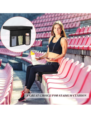 Cojín de Asiento para Estadio CTWWFS Negro 2Pack con Asa