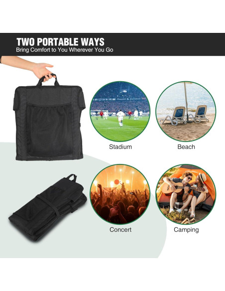 Asiento de Estadio Portátil REDCAMP con Respaldo Alto y Cojín Grueso