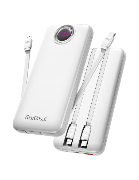 Cargador Portátil GrnOas.E 10000mAh Carga Rápida 22.5W Blanco
