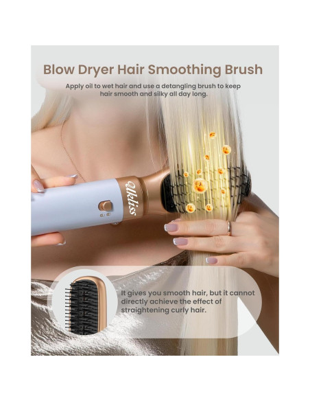 Secador y Cepillo 6 en 1 UKLISS Blanco - Estilizador Iónico para Cabello