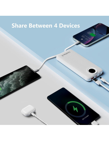 Cargador Portátil GrnOas.E 10000mAh Carga Rápida 22.5W Blanco