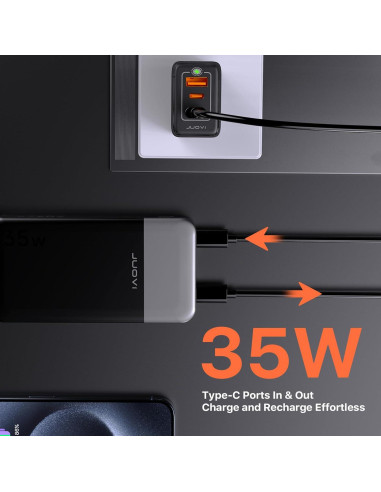 Banco de Energía 10000mAh JUOVI Cargador Rápido 35W USB-C