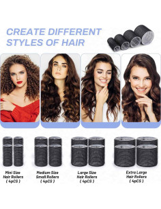 Set de Rulos para Cabello Selizo 28 Piezas - 4 Tamaños y Clips 2