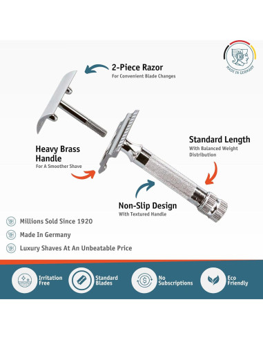 Maquinilla de Afeitar Merkur MK34C Doble Filo Mango Corto