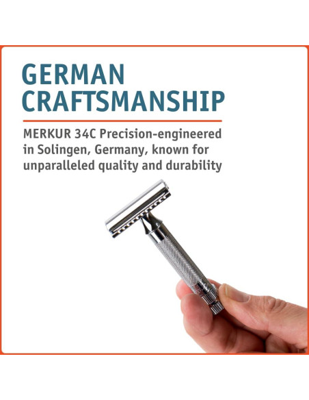 Maquinilla de Afeitar Merkur MK34C Doble Filo Mango Corto