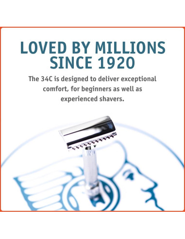 Maquinilla de Afeitar Merkur MK34C Doble Filo Mango Corto