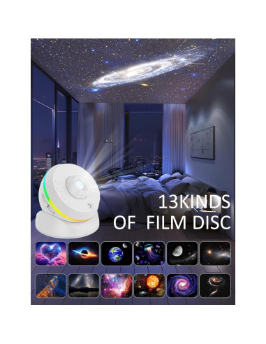 Proyector de Estrellas VanSmaGo Meteorito 13 en 1 Luz Nocturna