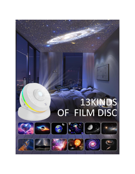 Proyector de Estrellas VanSmaGo Meteorito 13 en 1 Luz Nocturna