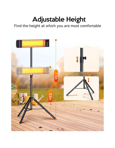 Calentador de Patio Infrarrojo VAGKRI 1500W con Control Remoto