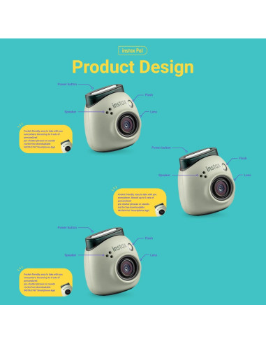 Cámara Digital FUJIFILM INSTAX PAL Blanca + Estuche y 32GB