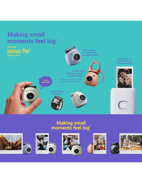 Cámara Digital FUJIFILM INSTAX PAL Blanca + Estuche y 32GB