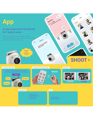 Cámara Digital FUJIFILM INSTAX PAL Blanca + Estuche y 32GB