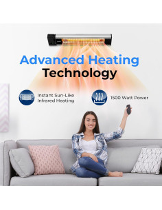 Calentador de Patio Infrarrojo SereneLife 1500W IP65 Montaje Pared 2
