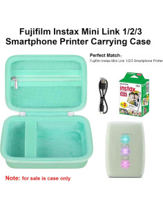 Funda de Transporte Elonbo para Impresora Fujifilm Instax Mini Link 1/2/3 - Verde 2