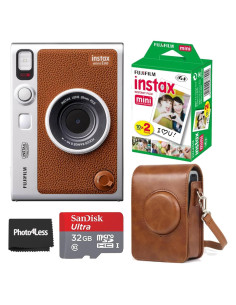 Cámara Instantánea Híbrida Fujifilm Instax Mini EVO Marrón + 20 Películas