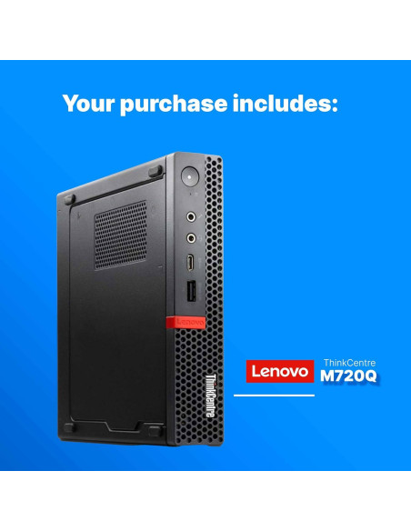 Lenovo ThinkCentre M720Q Mini PC | Intel i5-8400T | 8GB RAM + 250GB SSD | Windows 11 Pro | Compacta