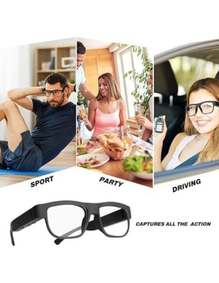 Gafas de grabación FNEWGK 1080p con tarjeta SD 32GB