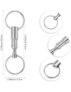 Anillas de Llave Desmontables EBOOT - Acero Inoxidable - Paquete de 2 2