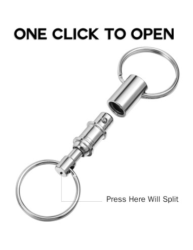 Anillas de Llave Desmontables EBOOT - Acero Inoxidable - Paquete de 2