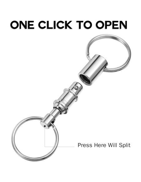 Anillas de Llave Desmontables EBOOT - Acero Inoxidable - Paquete de 2