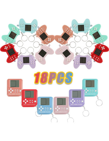 18 Llaveros Mini de Videojuegos DJMUMU para Niños Fiesta
