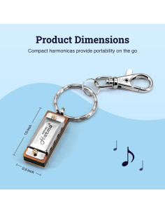 Harmo Mini-Mo Llavero Armónica 4 Agujeros Acero Inoxidable 2