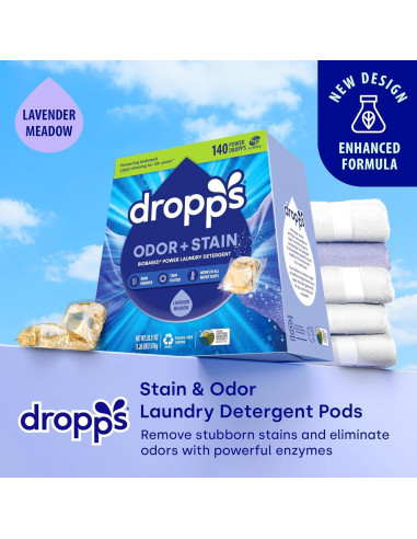 Pods de Detergente Biobasado Dropps 140 Conteo Lavanda