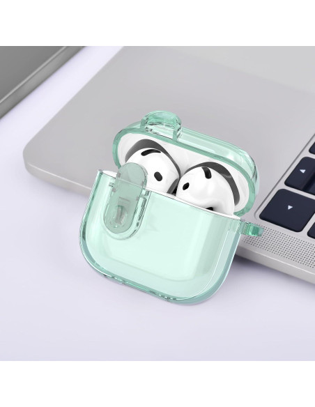 Funda transparente VISOOM para Airpods 4 - Verde hoja