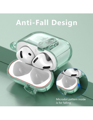 Funda transparente VISOOM para Airpods 4 - Verde hoja