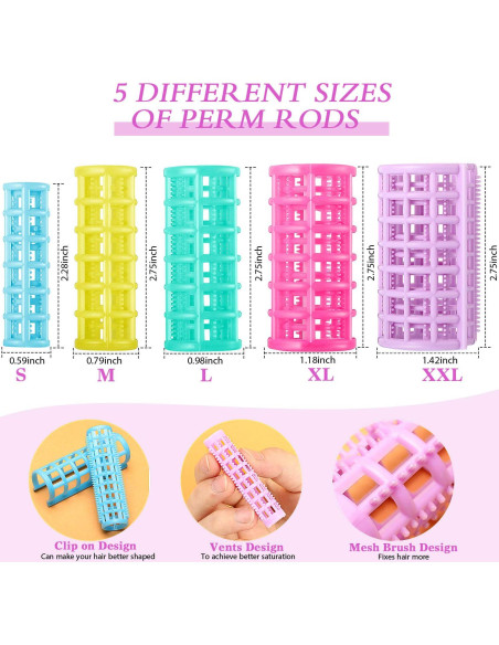 30 Rulos de Plástico Auto-Adhesivos WILLBOND - 5 Tamaños